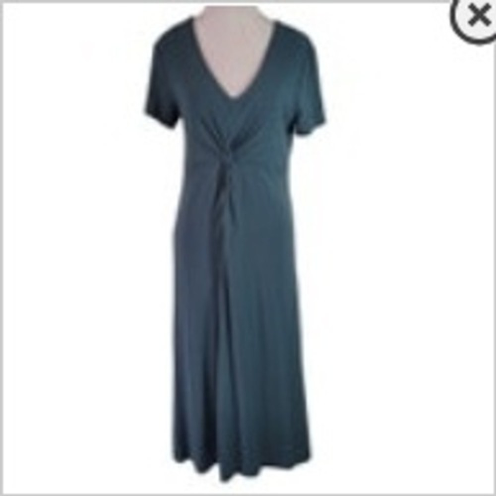 J. Jill Size Small Midi Dress Womens Twist Front V-Neck Short Sleeve Teal